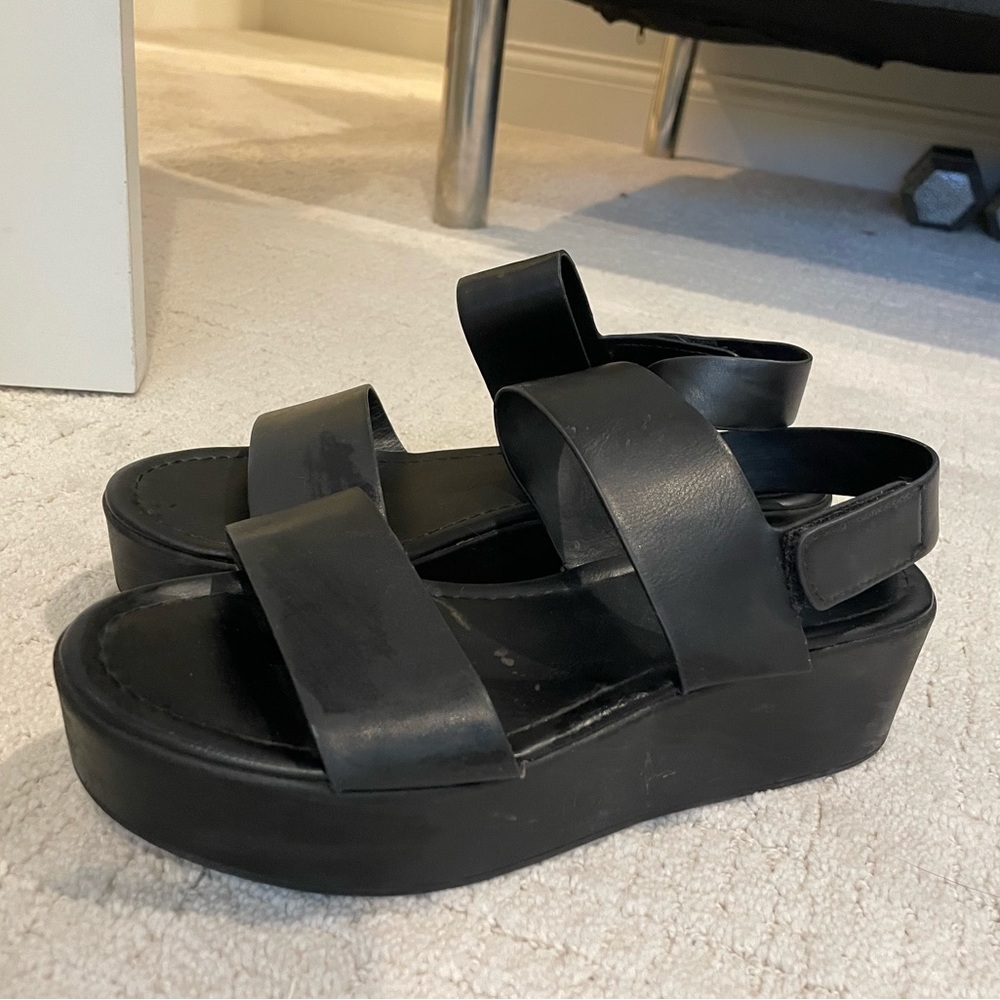 Platform Black Strap Sandals